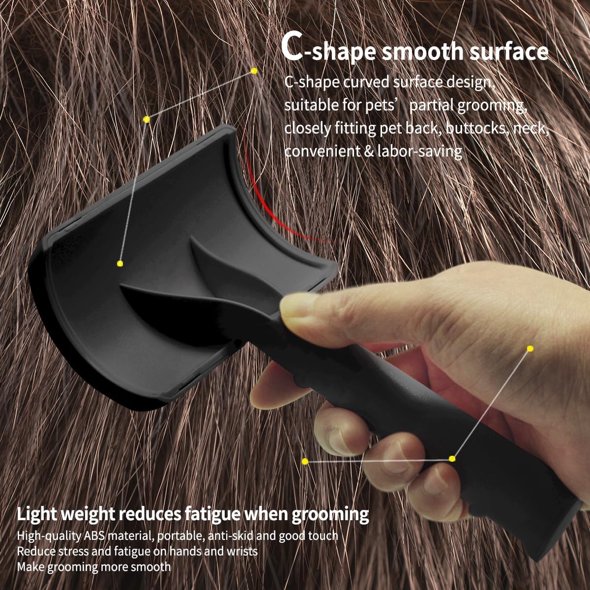 Slicker Brush for Poodles and Goldendoodles - Curved Brush for Thick, Fluffy, Shedding Fur on Dogs and Cats - Soft, Gentle Pins for Grooming (Blue)