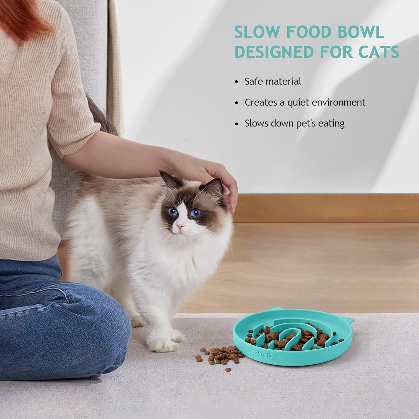Coomazy Large Silicone Slow Feeder Dog Bowls, Interactive Puzzle Toy for Pets Food Training, Keeps Dogs Busy, Prevents Puppy Overeating (Dark Green, Large: 3.2Cup)
