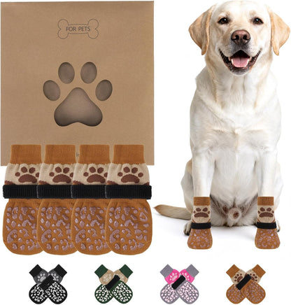 KOOLTAIL Dog Socks Shoes for Hot Pavement to Prevent Licking Paws, Winter Dog Boots&Paw Protector for Hardwood Floors Anti Slip,Traction Control Grip Booties for Small Medium Large Senior Dogs,Black M