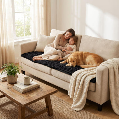 Smiry Couch Cover for Dogs, Non Slip Washable Sofa Protector for Pets, Soft Furniture Cover for Leather & Fabric Couches, Cozy Protect Against Fur, Dirt & Everyday Messes (Dark Grey, 27.6" x 59")