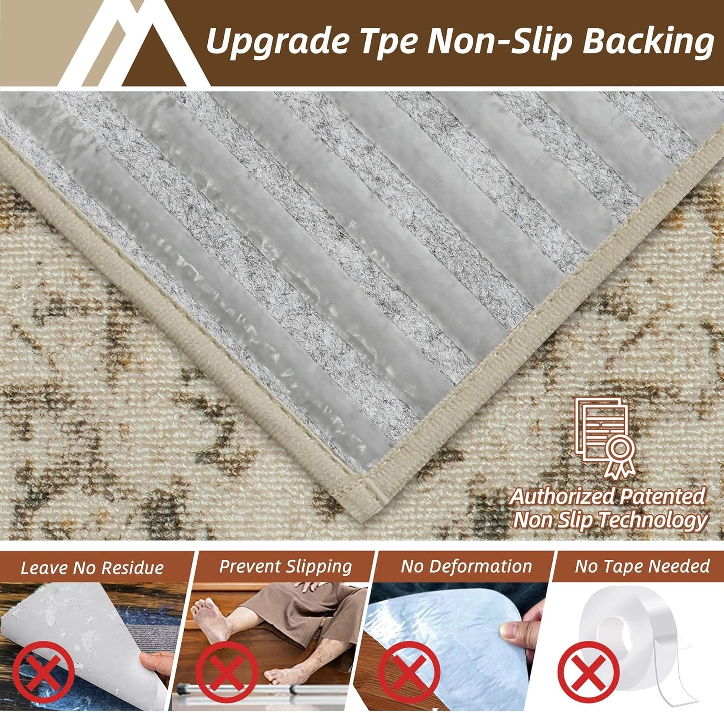 COSY HOMEER-Stair-Treads-for-Wooden-Steps Washable Indoor Stair Treads Non Slip 8" X 30" Soft Stair Carpet Treads Reusable Peel and Stick Stair Runner Rug for Kids, Elders and Pets 15pcs