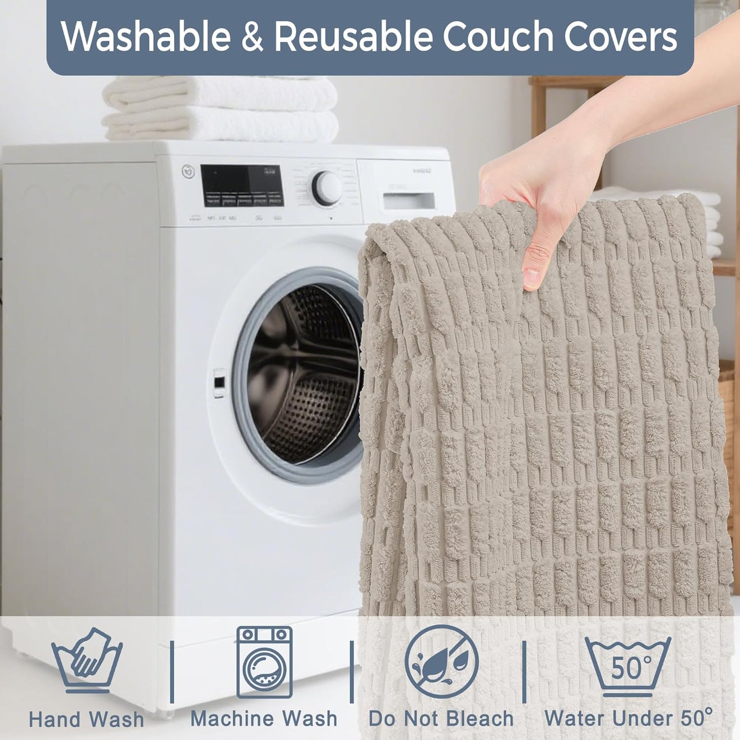 Waterproof Couch Cover for Dogs Washable, Non Slip Back Sectional Sofa Covers for 3 Cushion Couch Pet Friendly, Soft Dog Bed Cover. (Coffee, 30" x 53")