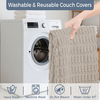 Waterproof Couch Cover for Dogs Washable, Non Slip Back Sectional Sofa Covers for 3 Cushion Couch Pet Friendly, Soft Dog Bed Cover. (Coffee, 30" x 53")