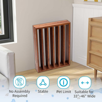 72" Wooden Foldable Dog Gate, Extra Wide Freestanding Pet Gate, No Drilling Required No Assembly, Sturdy & Stable Dog Gate Indoor for Doorways, Easy to Fold and Store, Ideal for Home Use, 4 Panels