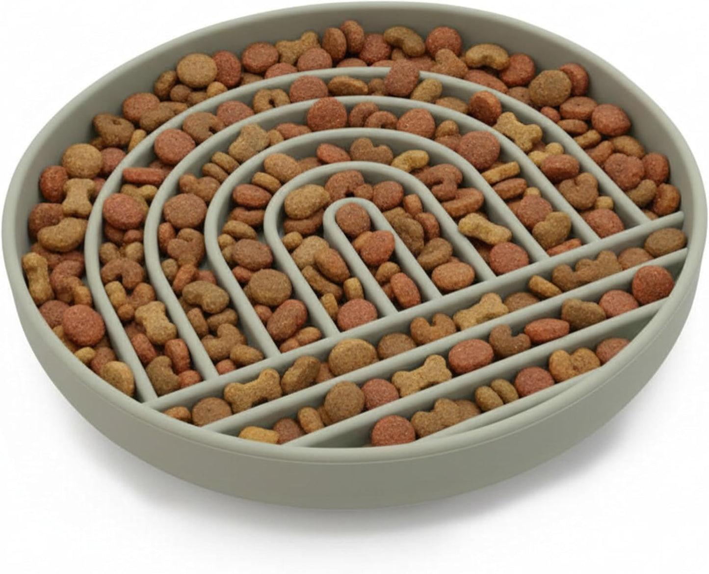 Should We Go? Slow Feeder for Dogs & Puppies, The Slowdown Bowl Silicone Slow Eating, Modern Lick Mat Design, Reduces Gulping, Fits 2 Cups, 7.5” Across x 1.5” Tall, Mealtime Challenge, Medium-Blush