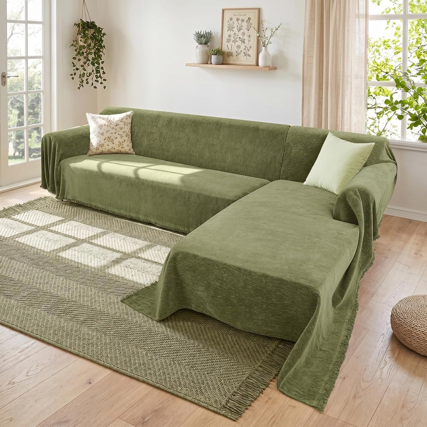 Sectional Couch Covers, 2 Pieces Washable L Shaped Couch Covers Sofa Blanket for Dogs Pet Friendly Sectional Sofa Slipcovers Furniture Covers,71"x 110"+ 71"x 118",(X-Large,Dark Gray)