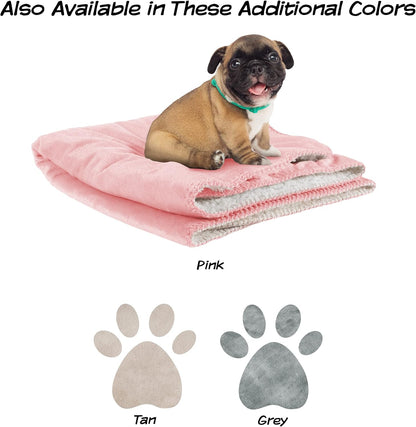 Waterproof Pet Blanket - 50x60-Inch Reversible Sherpa Fleece Throw Protects Couches, Cars, and Beds from Spills, Stains, and Fur by PETMAKER (Gray)