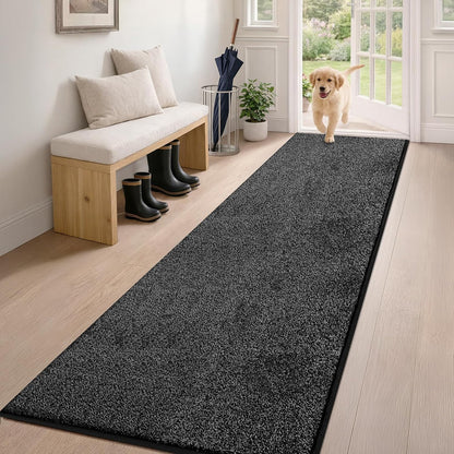 PURRUGS Dirt Trapping Door Mat 20" x 31.5", Non-Slip Machine Washable Entryway Rug, Dog Doormat, Indoor Front Door Mat, Super Absorbent Entry Rug for Muddy Shoes & Paws, Bluish Grey-Black