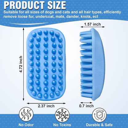 High-Density Silicone Pet Grooming Gloves with Enhanced Five Finger Design for Bathing, Massaging Dogs and Cats (Blue)
