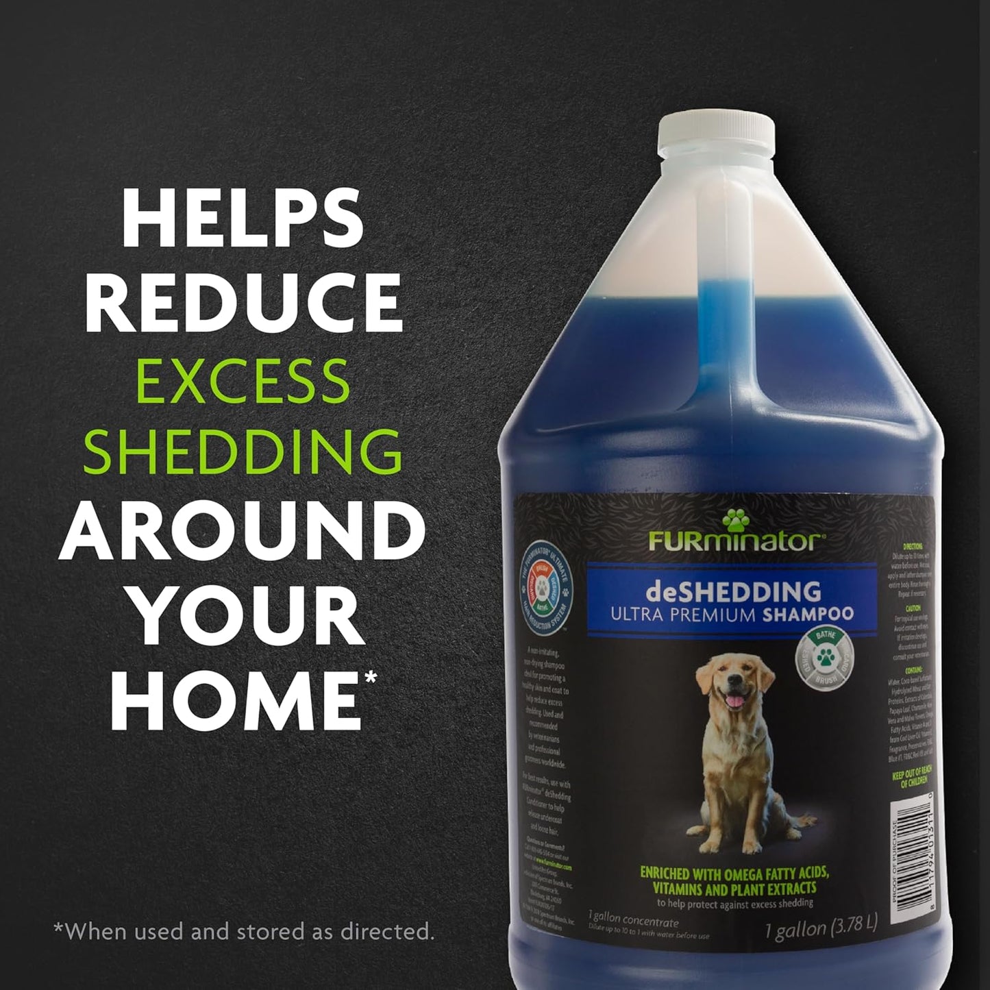 FURminator Ultra Premium deShedding Shampoo for Dogs Helps Reduce Excess Shedding, 16 oz