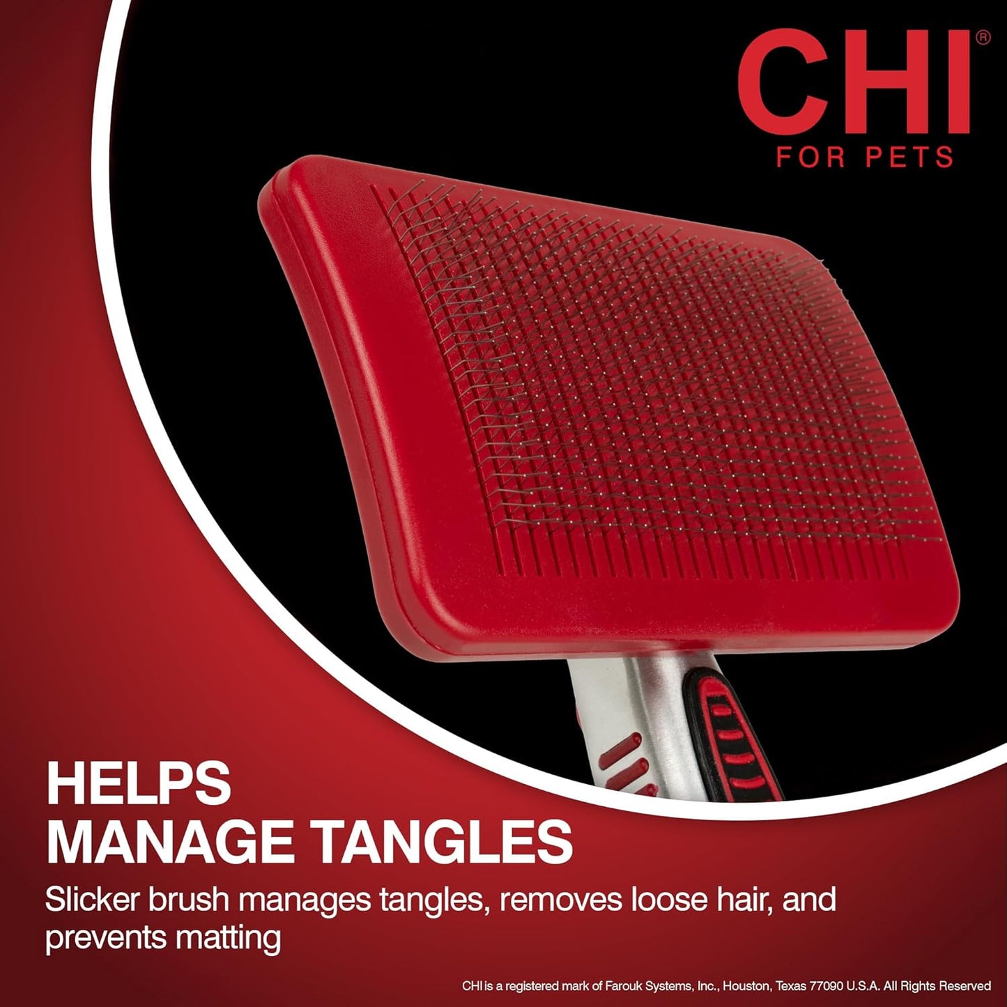 CHI for Dogs 2 in 1 Dematting and Deshedding Rake, Dual Head Dog Grooming Tool with Wide Tooth Dematting Rake and Fine Deshedding Rake, Detangler Comb for Thick Double and Long Dog Coat