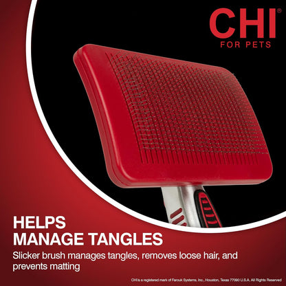 CHI for Dogs 2 in 1 Dematting and Deshedding Rake, Dual Head Dog Grooming Tool with Wide Tooth Dematting Rake and Fine Deshedding Rake, Detangler Comb for Thick Double and Long Dog Coat