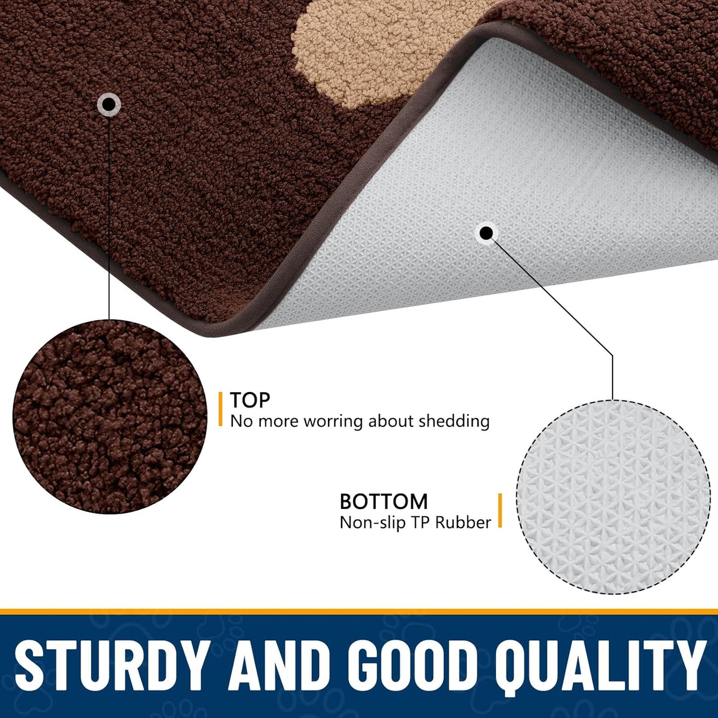 Smiry Dog Door Mat for Muddy Paws, Absorbs Moisture and Dirt, Low-Profile Entryway Mat with Non-Slip Backing, Entry Indoor Outdoor Doormat for Inside Floor (30x20 Inches, Grey, Striped)