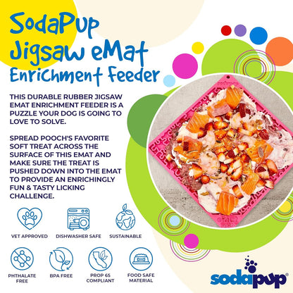 SodaPup Flower Power eMat – Durable Lick Mat Feeder Made in USA from Non-Toxic, Pet-Safe, Food Safe Rubber for Mental Stimulation, Avoiding Overfeeding, Fresh Breath, Digestive Health, & More