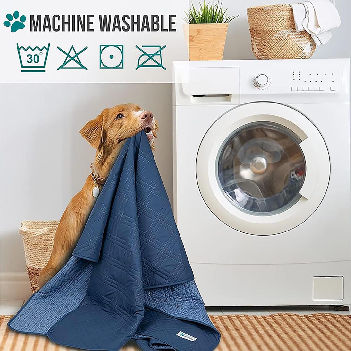 PetAmi Waterproof Couch Cover for Dogs, Reversible Furniture Cover Sofa Protector for Pet Cat Bed, Washable Blanket Dog Cover for Couch Seat, 52x82 Gray