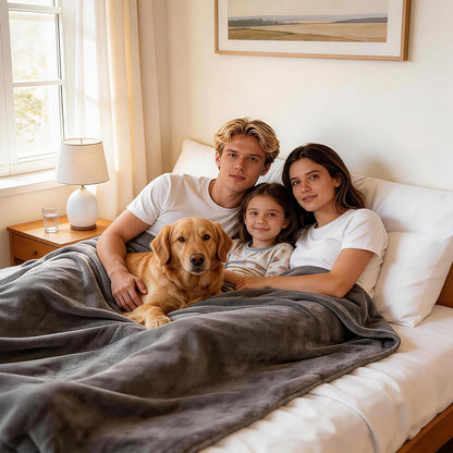 JUIN Waterproof Dog Blanket for Bed: Large Water Proof Cover for Bed Intimacy & Pet Protection - Soft Flannel Sheets for Bed Couch Sofa - King Size 108" x 90" Gray