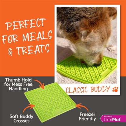 LickiMat Classic Soother Slow Feeder for Dogs Lick Mat Boredom Anxiety Reducer Perfect for Food Treats Yogurt Liquid Food Peanut Butter Fun Alternative to a Slow Feed Dog Bowl, Turquoise
