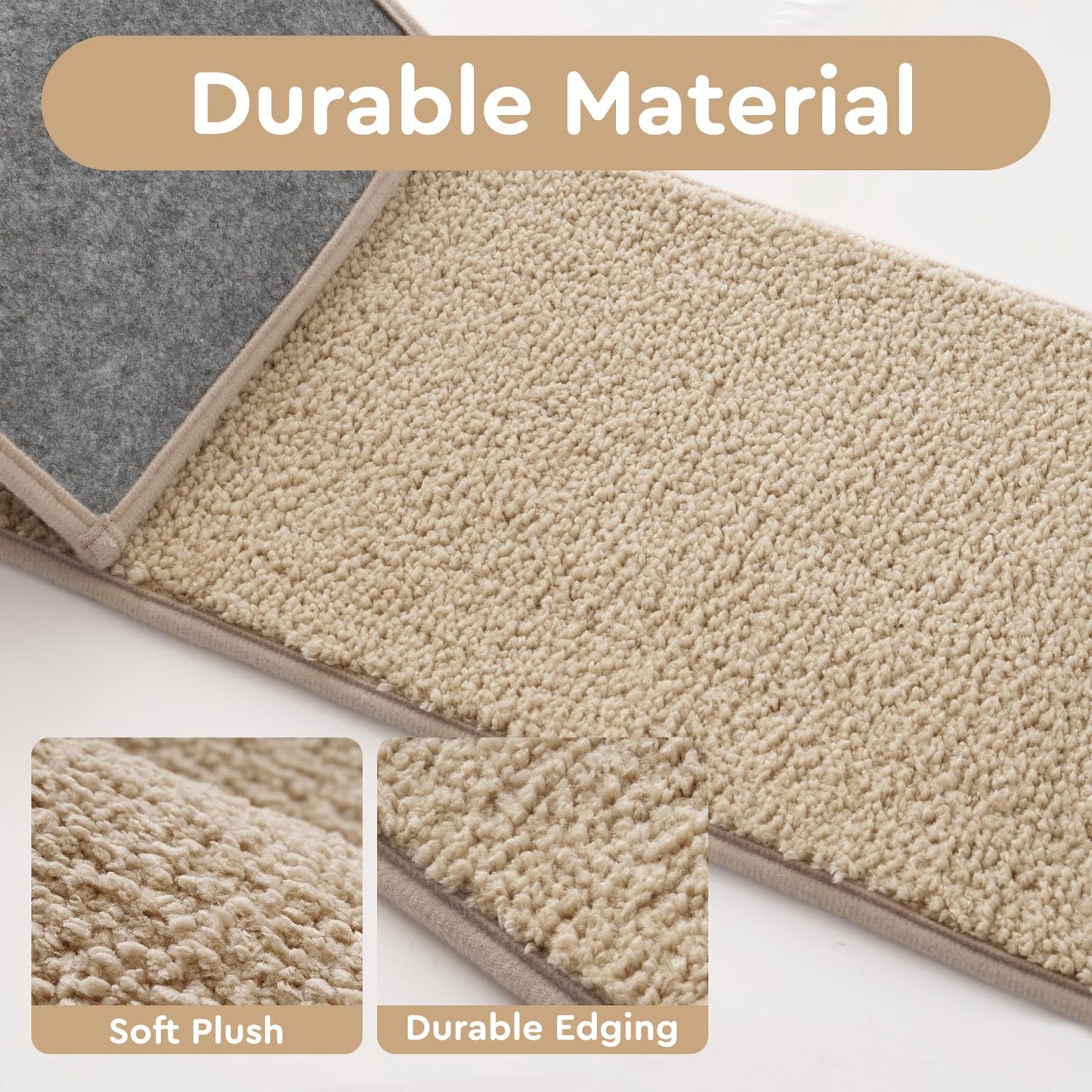 tchdio Stair Treads Landing Mat Non Slip, Soft Stair Treads for Wooden Steps Indoor, Stair Carpet Treads Reusable Adhesive for Kids Elders and Pets, Washable Stair Rugs Stair Runner 31"x31" Beige