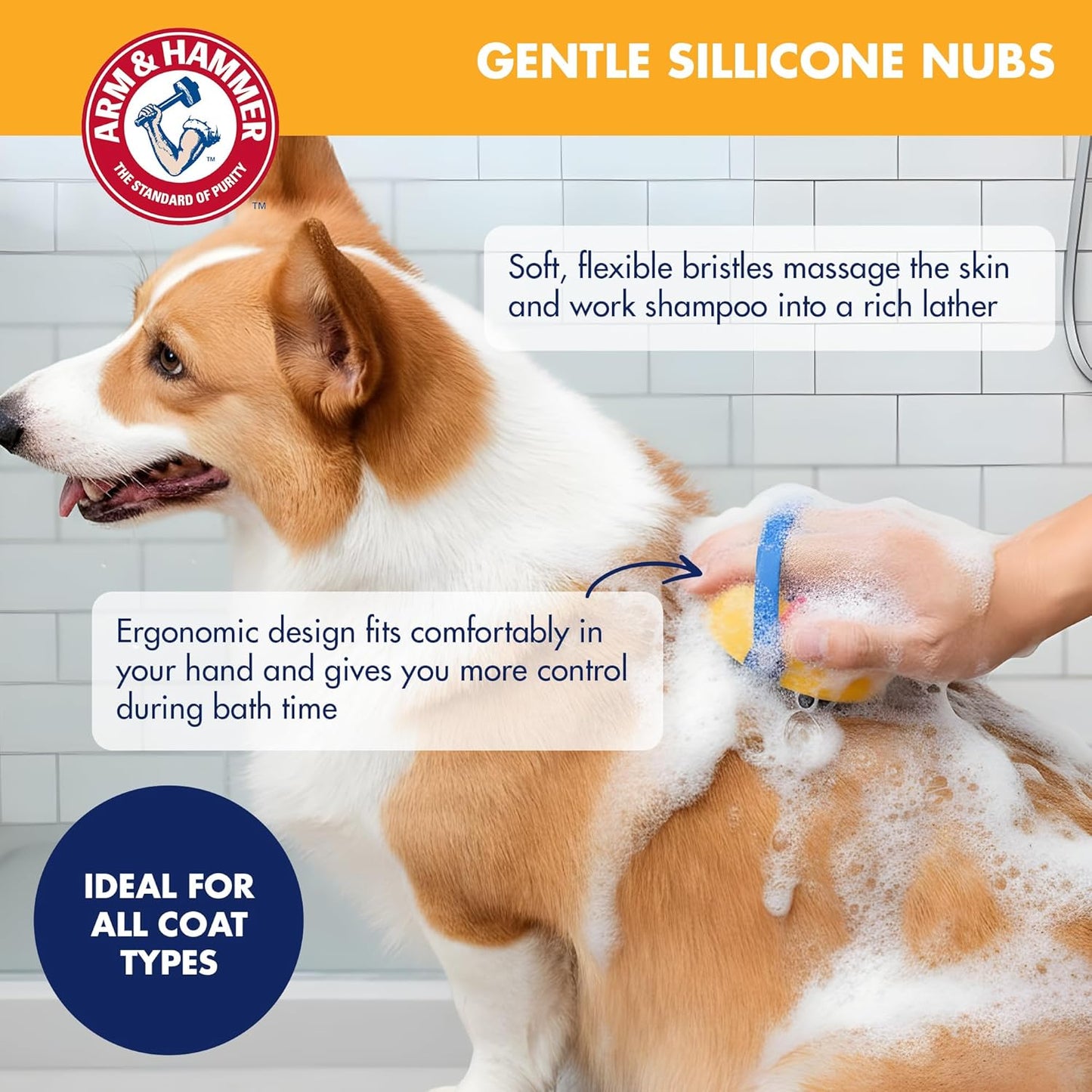 Arm & Hammer Deodorizing Dog Grooming Comb, Fragrance Transfer Technology with Baking Soda, Fine & Standard Teeth for Detangling & Flea Removal, Dematting Tool for Dogs, Sweet Apple & Rose Scent