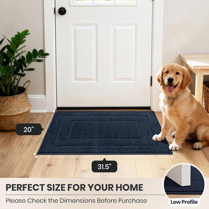 PURRUGS Dirt Trapping Door Mat 32" x 47", Non-Slip/Skid Machine Washable Entryway Rug, Dog Doormat, Super Absorbent Welcome Mat for Muddy Wet Shoes and Paws, Grayish Brown
