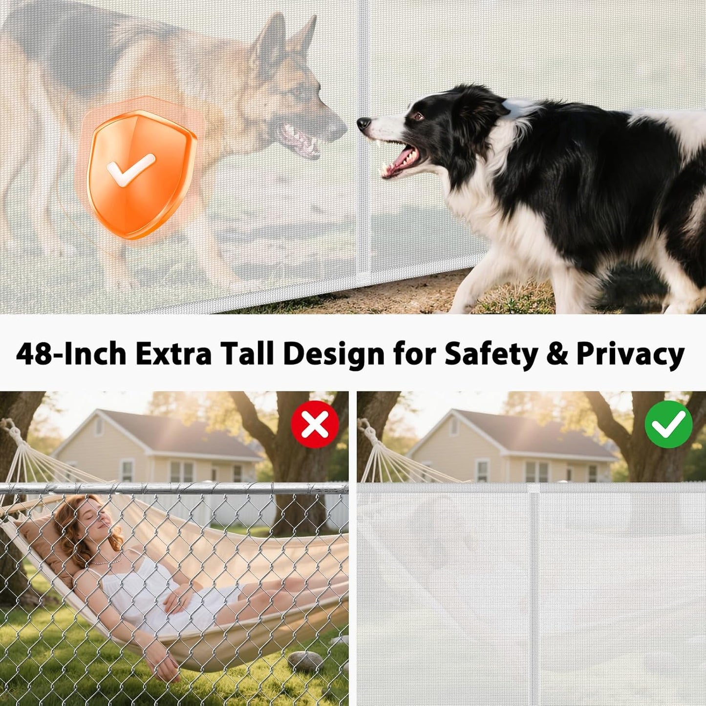250" Reinforced Extra Wide Baby Gate Retractable Dog Gate, 21ft Extra Long Baby Gate Retractable Gates for Dogs, 48" Extra Tall Pet Gate Retractable Fence Outdoor Gate for Deck/Garage/Patio, Black