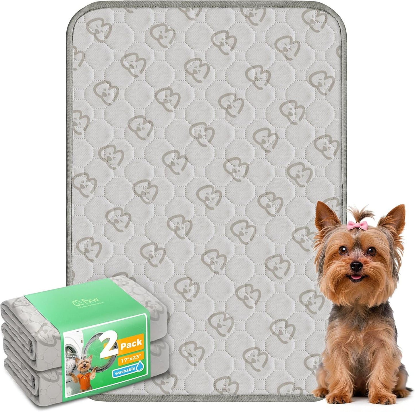 FXW Washable Pee Pads for Dogs, Puppy Pads with Super Absorbent, Specifically Designed for FXW Rollick/Homeplus 24inch 6 Panels Dog Playpen, 39" x 63" Rectangle, Khaki, 1 Pack