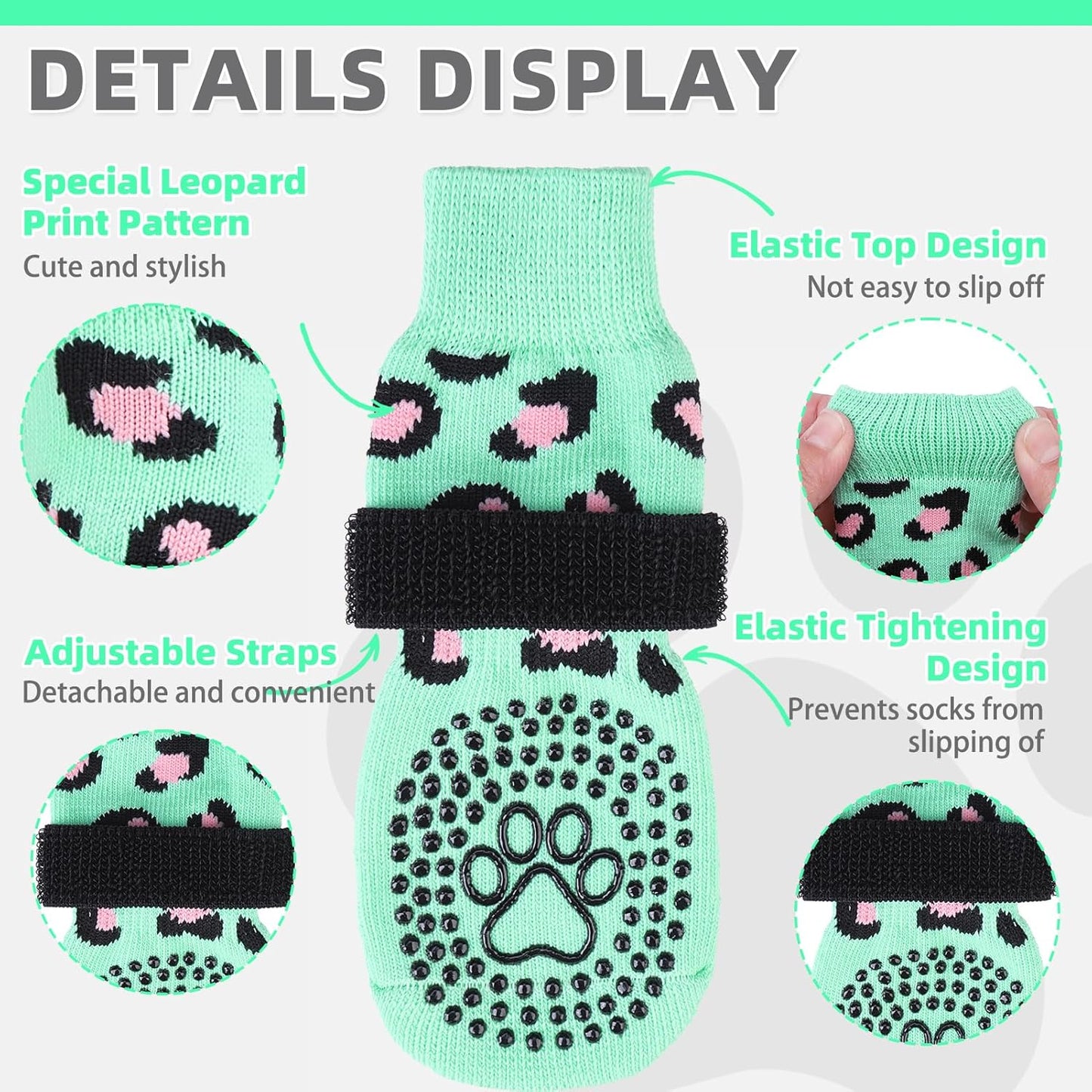 KOOLTAIL Dog Socks Shoes for Hot Pavement to Prevent Licking Paws, Winter Dog Boots&Paw Protector for Hardwood Floors Anti Slip,Traction Control Grip Booties for Small Medium Large Senior Dogs,Black M