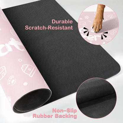 Pet Feeding Mat,Dog Cat Mat for Food and Water,Dog Bowl Waterproof Placemat with Rubber Backing,Absorbent Quick Dry Water Dispenser Mat for Pet（Dark Gray 12"×18"）