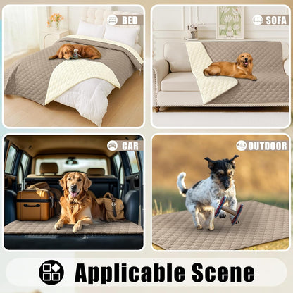 Smiry Waterproof Dog Bed Cover Blanket 30x70, Soft Reversible Pet Blanket, Washable Leakproof Cats Dogs Couch Cover for Sofa, Couch, Furniture, Grey/Dark Grey