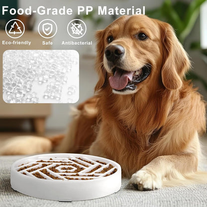 TOBYTO Slow Feeder Dog Bowls Large Medium Breed,Anti-Choking Slow Eating Dog Food Bowl,Non Slip Pet Slower Food Feeding Bowls Large Puzzle Slow Feeder Bloat Stop Maze Dog Dishes,Black