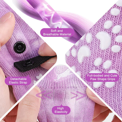 EXPAWLORER Anti Slip Dog Socks to Prevent Licking Paws, Dog Shoes for Hot Pavement, Dog Booties for Small Medium Large Senior Dogs, Traction Control Boots & Paw Protectors for Hardwood Floors