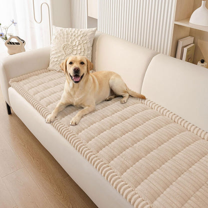 Smiry Couch Cover for Dogs, Non Slip Washable Sofa Protector for Pets, Soft Furniture Cover for Leather & Fabric Couches, Cozy Protect Against Fur, Dirt & Everyday Messes (Dark Grey, 27.6" x 59")