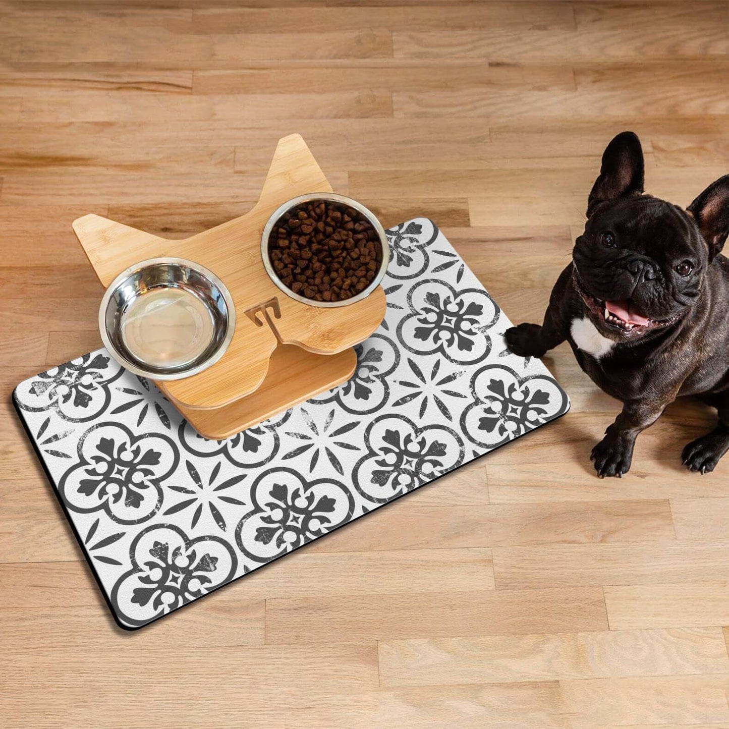 Dog Food Mats for Floors Absorbent, Pet Cat Food Mat - Quick Dry Dog Bowl Mats for Food and Water, Eco-Friendly Pet Supplies