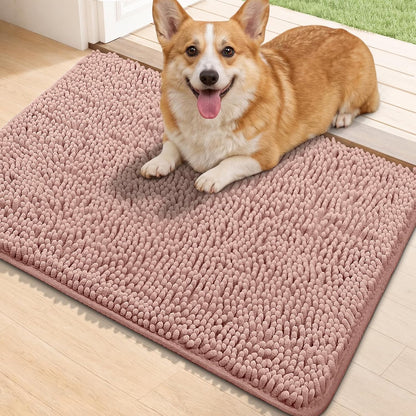 Bcoimo Super Absorbent Dog Door Mat, 30"*20" Anti Slip Mat for Muddy Paws, Pet Rugs for Dirty Paws Washable that Absorbs Moisture and Dirt, for Dog Cage and Pet Resting Carpet