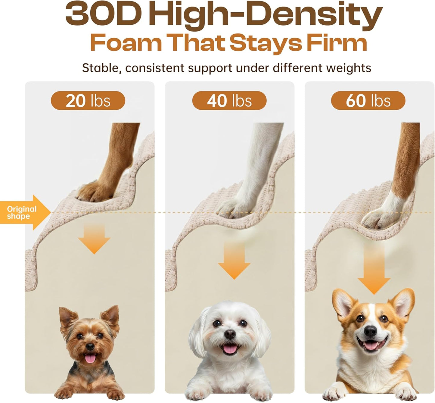 Extra Wide 4-Step Dog Stairs for Bed & Couch 18" H, More Stable Non-Slip Pet Steps with Balanced Foam Structure and Gentle Slopes, Stylish Indoor Dog Steps for Small & Medium Dogs, Gray