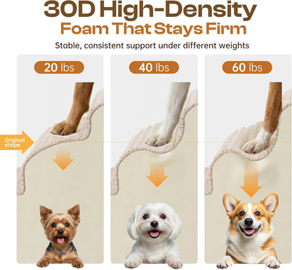 Extra Wide 4-Step Dog Stairs for Bed & Couch 18" H, More Stable Non-Slip Pet Steps with Balanced Foam Structure and Gentle Slopes, Stylish Indoor Dog Steps for Small & Medium Dogs, Gray