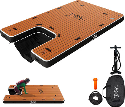 DOK Dog-DOK Inflatable Dock Platform: Safe & Easy Water Access for Dogs Up to 230 lbs; Floating Non-Slip EVA Foam with Dog Boat Ramp for Pool, Dock, & Lake | Military Grade & High Visibility