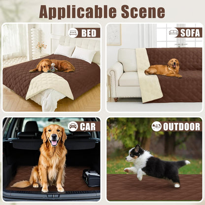 Smiry Waterproof Dog Bed Cover Blanket 30x70, Soft Reversible Pet Blanket, Washable Leakproof Cats Dogs Couch Cover for Sofa, Couch, Furniture, Grey/Dark Grey