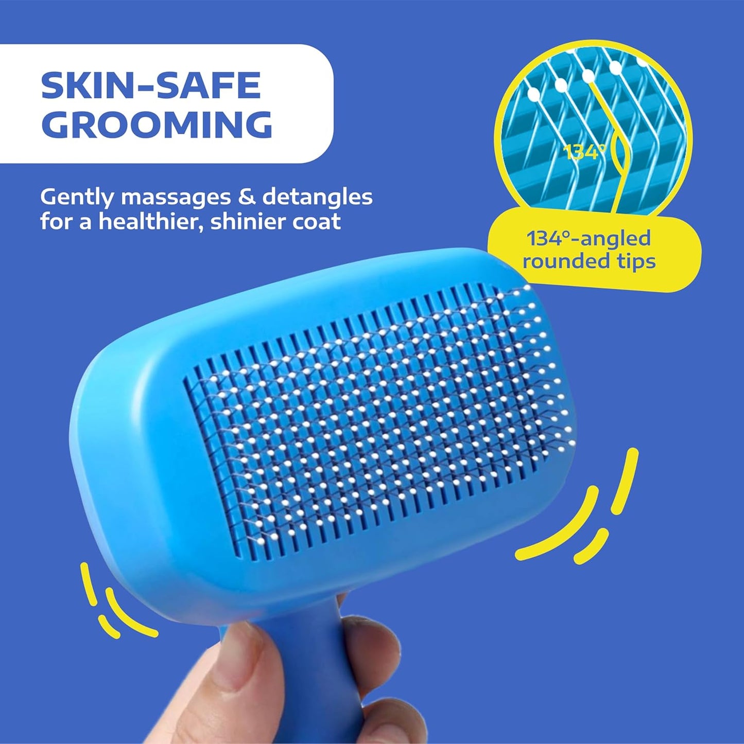 Hertzko Self Cleaning Slicker Brush for Dogs and Cats - Pet Hair Brush for Shedding Long and Short Hair - Easy Clean Retractable Bristles - Cat and Dog Grooming Tool - Purple