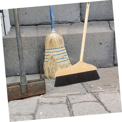 Horsehair Broom with Long Handle Soft Pine Bristles for Indoor Hardwood Floor Tile Surface Cleaning Sweeping Tool 37.00In