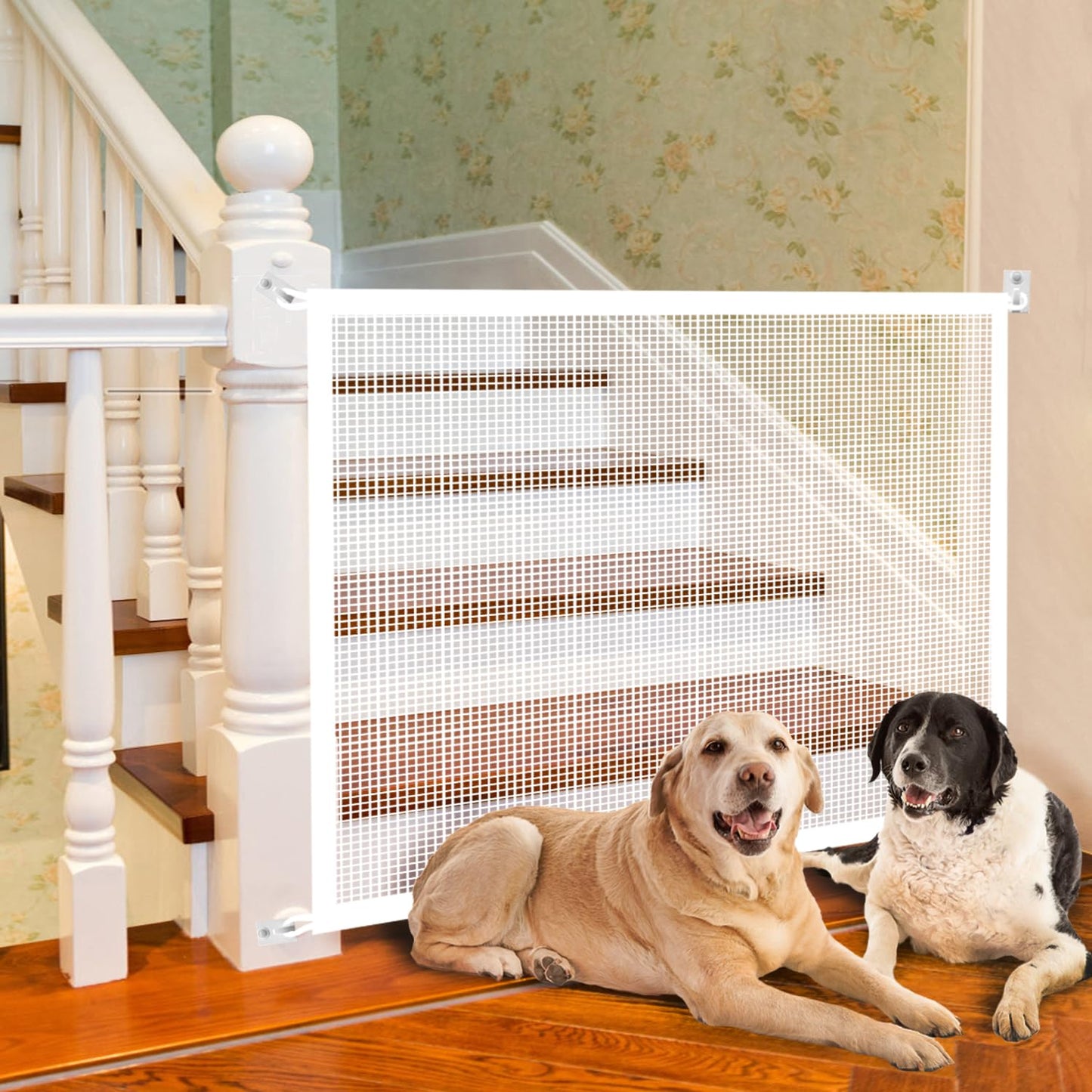 Cupount Baby Gate for Stairs - Dog Gate Indoor Mesh Pet Gates for Doorways (Black, 30" H x 41" W)