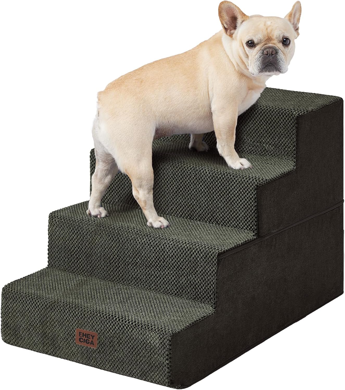 EHEYCIGA Dog Stairs for High Bed 22.5" H, 5-Step Dog Steps for Bed, Pet Steps for Small Dogs and Cats, Non-Slip Balanced Pet Ramp Indoor, Grey