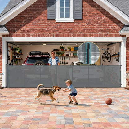 160 Inch Retractable Baby Gates Extra Wide, 42 Inch Extra Tall Retractable Gate, 13 FT Reinforced Retractable Dog Gate with Reinforcement Rod to Prevent Crawling Through, for Doorways, Stairs, Hallway