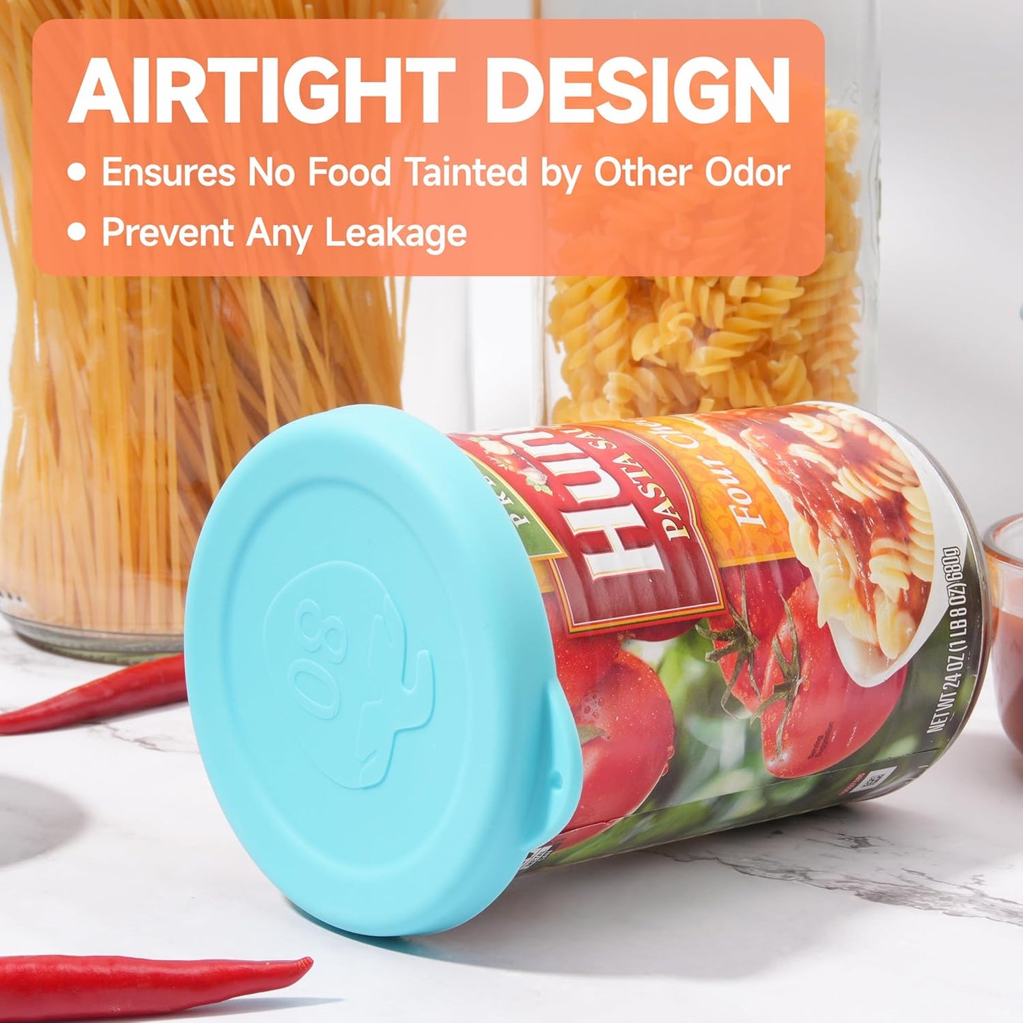 2PCs 3.0-inch Silicone Can Lids for Chef Boyardee | Van Camp's | Goya | Bush's Best | Farmer's Market Can, Can Cover for Canned Goods, Soup Can Cap, Fit Most Standard Size, Dishwasher Safe (Lids ONLY)