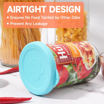 2PCs 3.0-inch Silicone Can Lids for Chef Boyardee | Van Camp's | Goya | Bush's Best | Farmer's Market Can, Can Cover for Canned Goods, Soup Can Cap, Fit Most Standard Size, Dishwasher Safe (Lids ONLY)