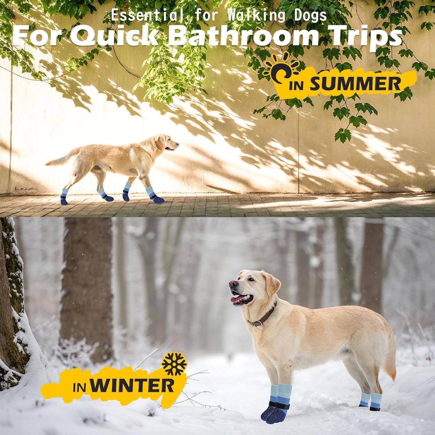 EXPAWLORER Anti Slip Dog Socks to Prevent Licking Paws, Dog Shoes for Hot Pavement Walk, Dog Booties for Hardwood Floors, Dog Boots & Paw Protectors with Grippers for Small Medium Large Senior Dogs M