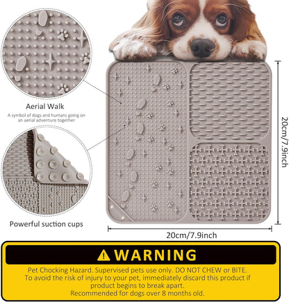 Lick Mat for Dogs(2pcs, Large, 7.9") Easy Clean Silicone Licking Pad Slow Feeder for Pets Cats with Suction Cups, Enrichment Accessories Anxiety Boredom Relief, Keep Them Busy for Bathing