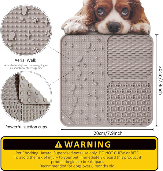 Lick Mat for Dogs(2pcs, Large, 7.9") Easy Clean Silicone Licking Pad Slow Feeder for Pets Cats with Suction Cups, Enrichment Accessories Anxiety Boredom Relief, Keep Them Busy for Bathing
