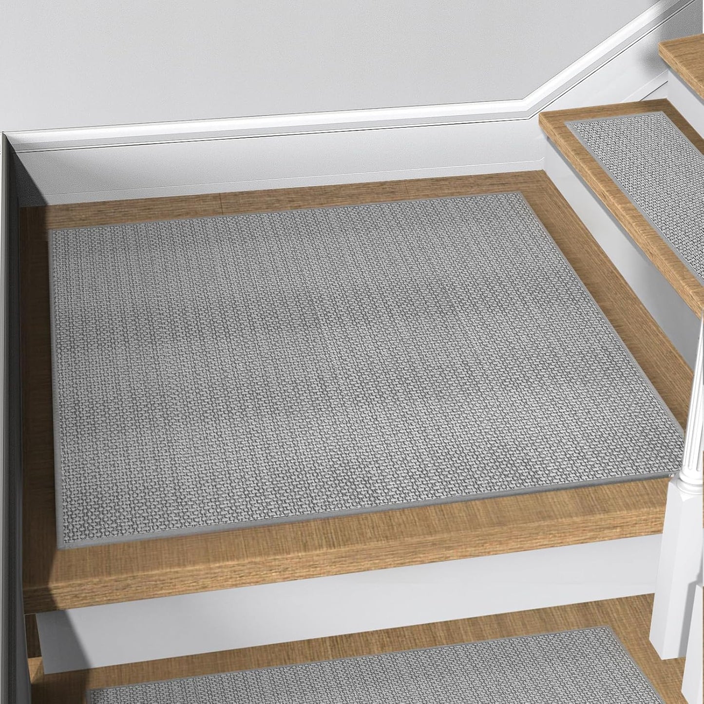 FlowaFoli Stair Treads for Wooden Steps Indoor,8" X 30" (15 in Pack) Stair Treads Non Slip, Machine Washable for Kids Elders and Pets,Beige