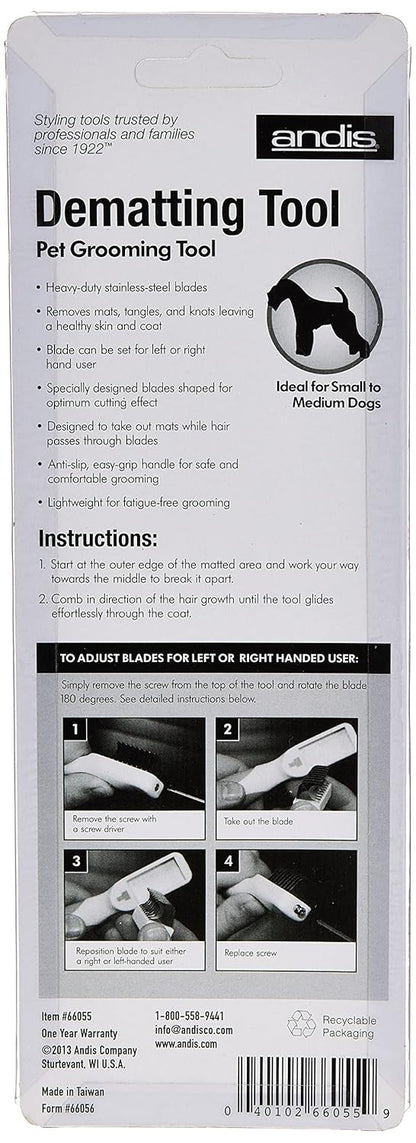 Andis 66055 Dematting 9-Blade Tool - Reduces Shedding, Safe on Wet or Dry Hair - Removes Dead Hair & Eliminates Tangles - Anti-slip, Easy-Grip Handle & Suitable for Various Pets – Green